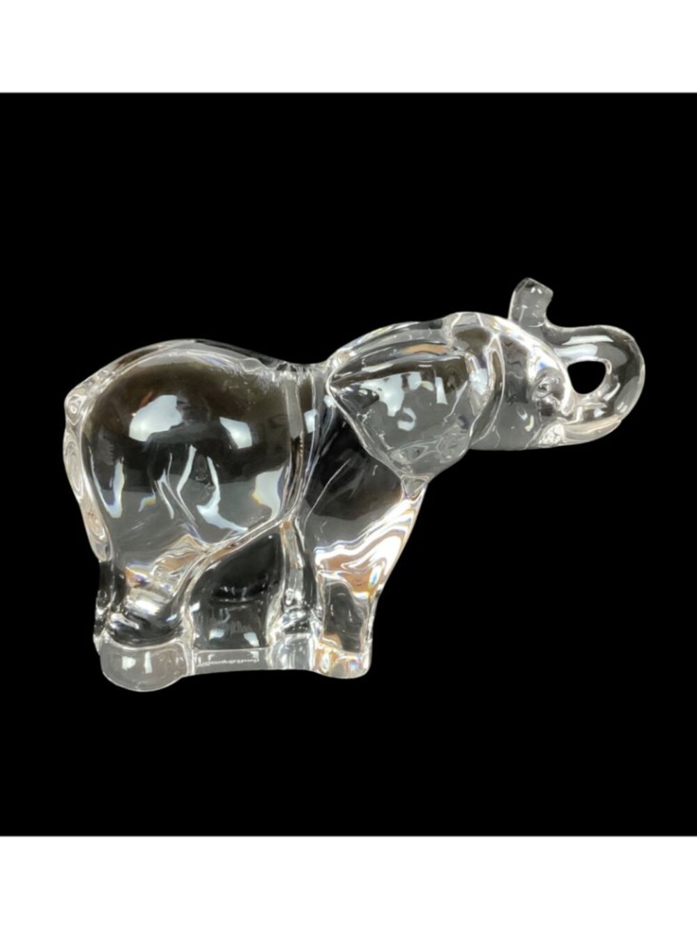 Villeroy & Boch Crystal Elephant Figurine Clear Glass Collectible Decor Trunk Up - Picture 4 of 9